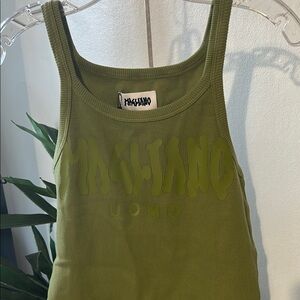 Magliano Italian Luxury Olive Green Large Logo Tank